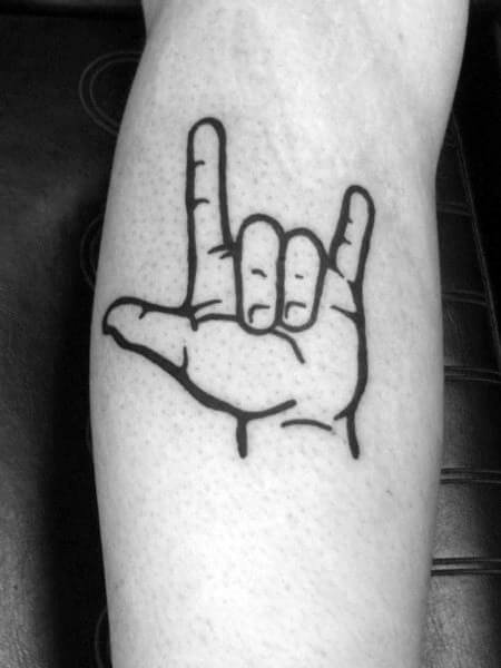 Free: Cropped view of tattooed hand showing latin letter - M, sign language,  isolated on black - nohat.cc