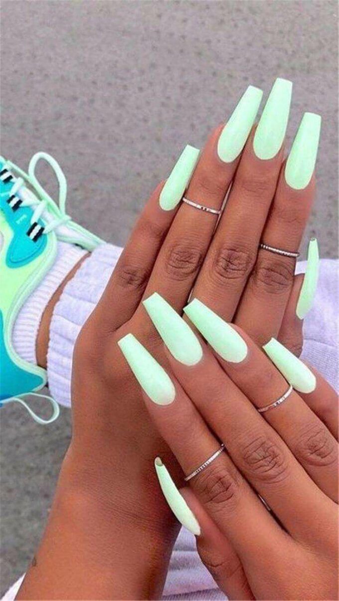 off white coffin neon summer nails art designs idea