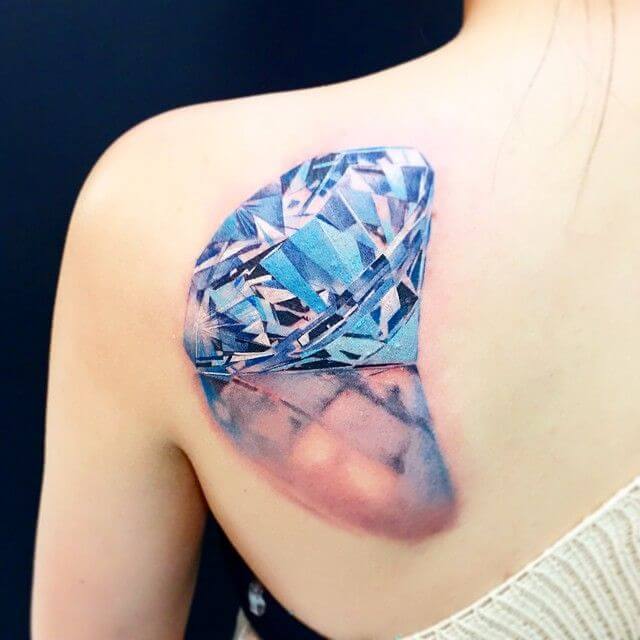december birthstone blue zircon tattoo design idea