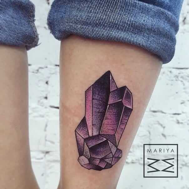 february birthstone amethyst tattoo design idea
