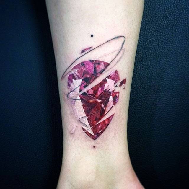 july birthstone ruby tattoo design idea