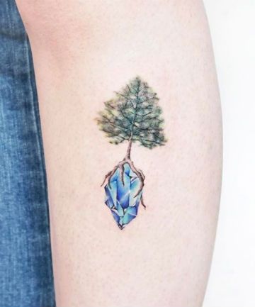 march birthstone aquamarine tattoo design idea