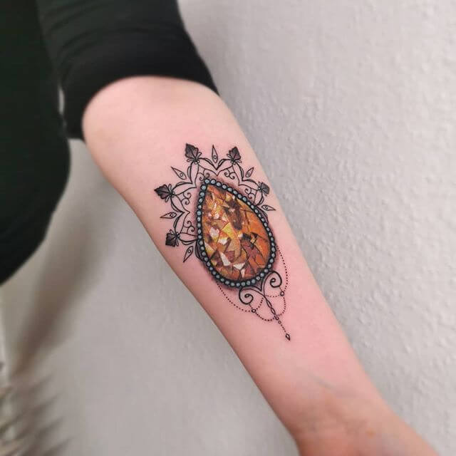 november birthstone topaz tattoo design idea