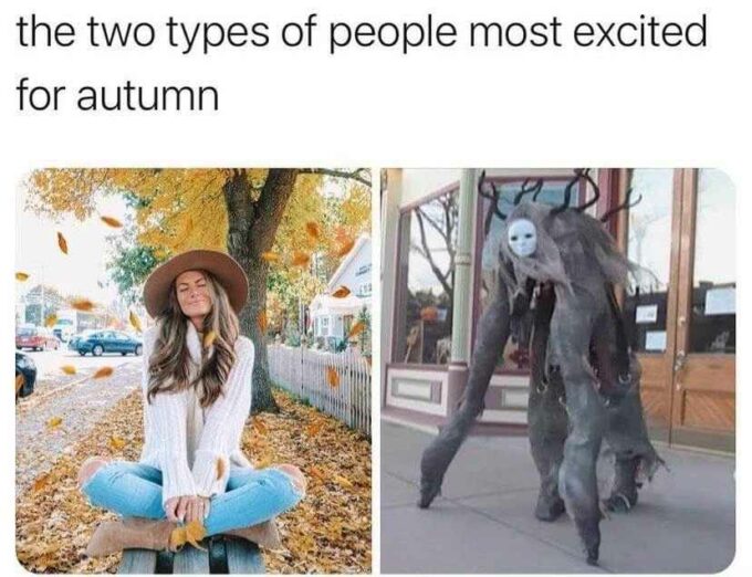 autumn Halloween costume meme idea