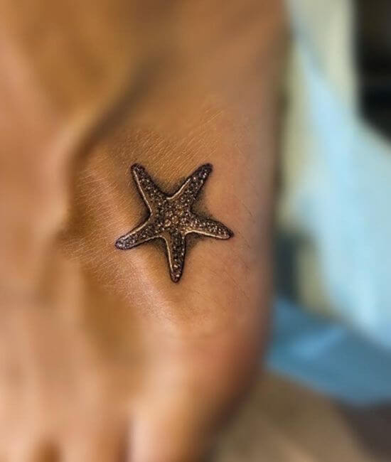 starfish girly foot tattoo design