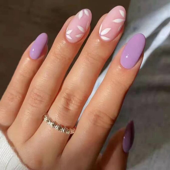 floral pastel cute trendy short acrylic nails designs