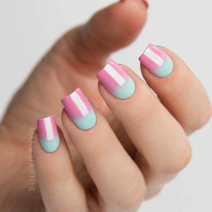 bright pastel colors cute trendy short acrylic nails idea