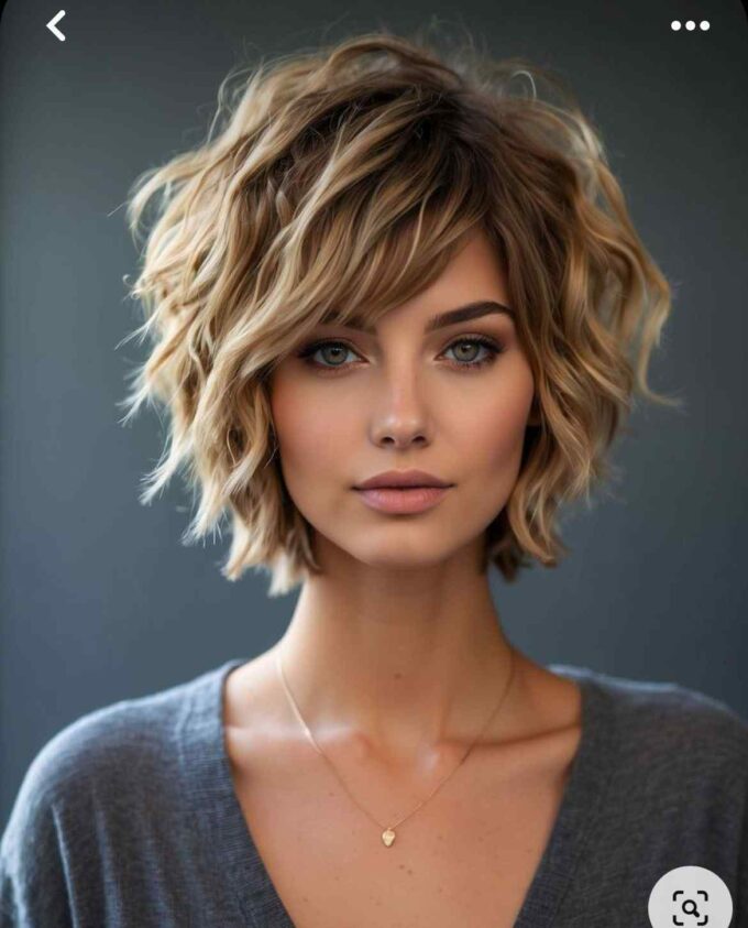 extremely short layered shaggy bob hairstyle for blondes