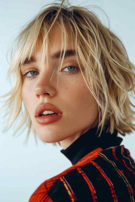 straight layered short bob hairstyle 