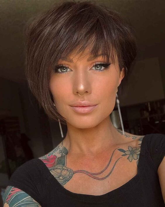 bangs asymmetrical bob haircut hairstyle