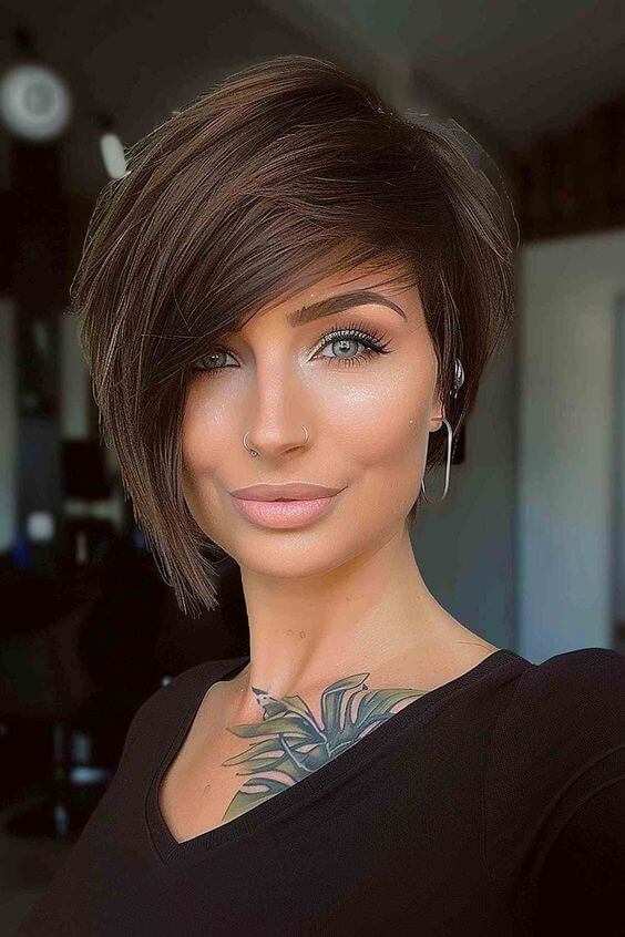 side part asymmetrical bob haircut hairstyle