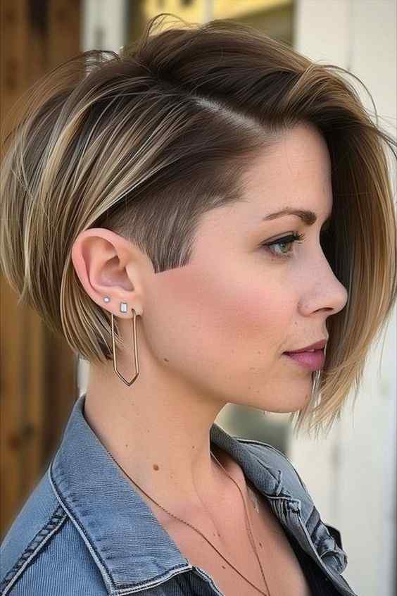 side undercut asymmetrical bob haircut