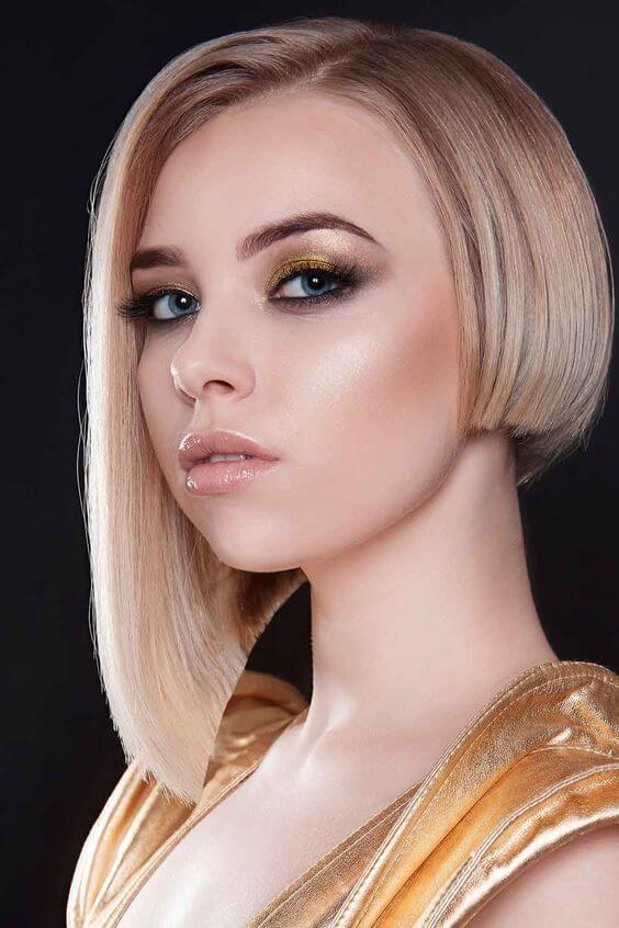straight fine long asymmetrical bob haircut for blondes
