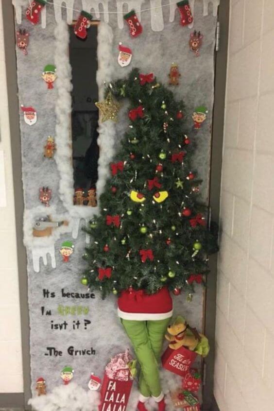outdoor grinch christmas tree decoration