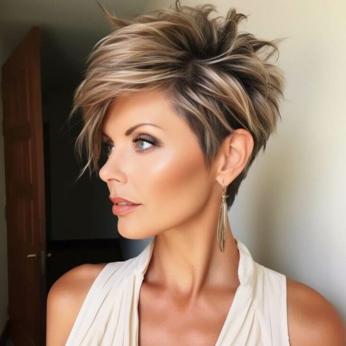 edgy pixie asymmetrical bob haircut