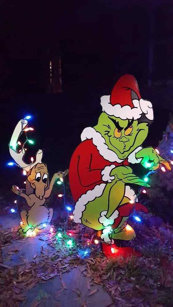 lighting with sidekick and grinch outdoor christmas decoration