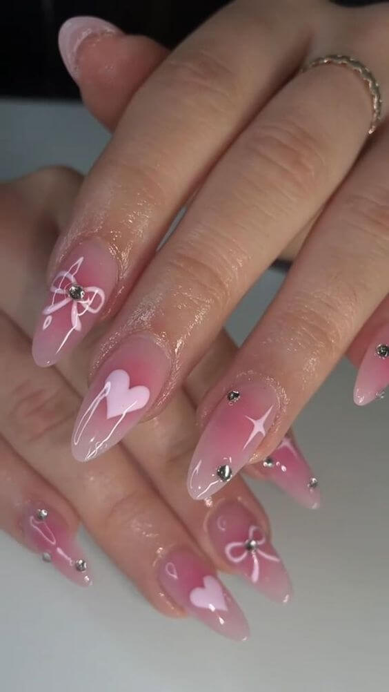nude with pink nails designs for summer