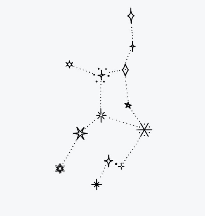 virgo stars constellation tattoo drawing for females