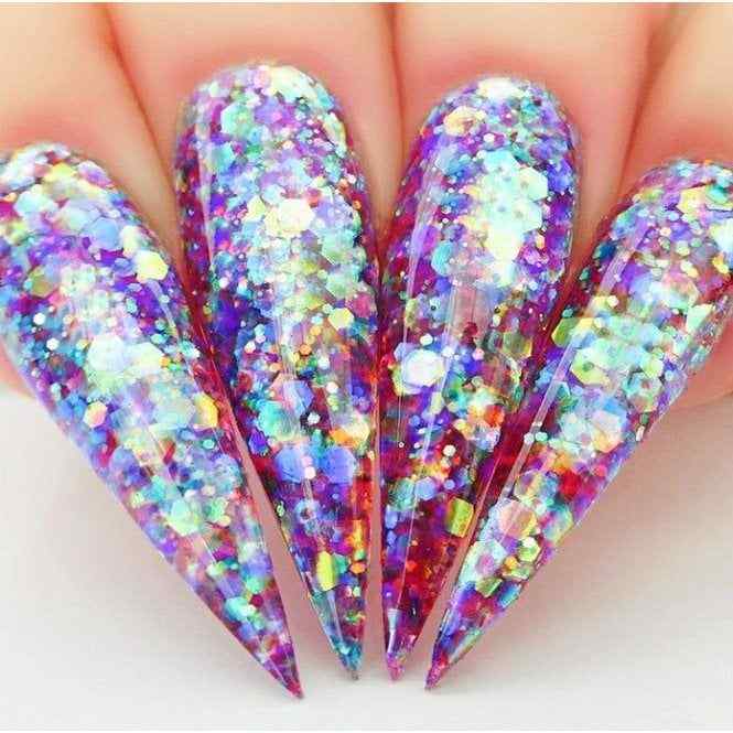 sparkle multicolor glitter nails