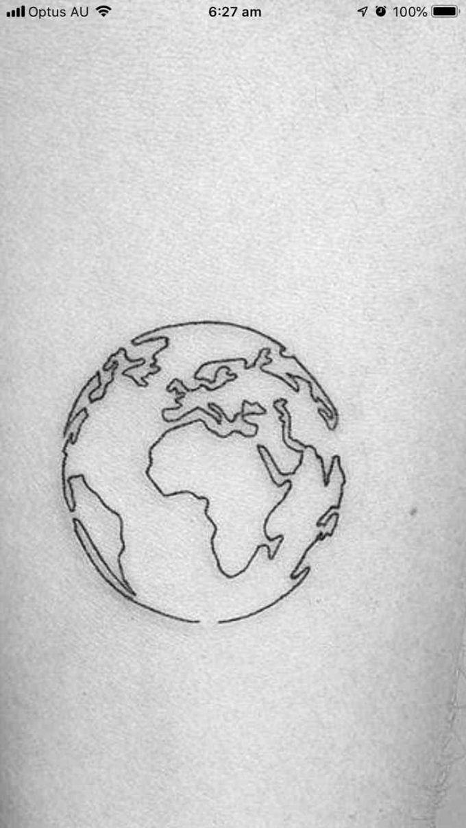 earth sketch space themed tattoo design