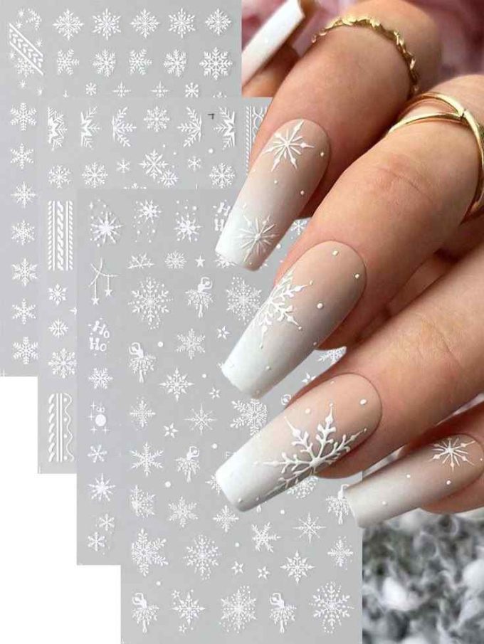 winter christmas snow nail designs